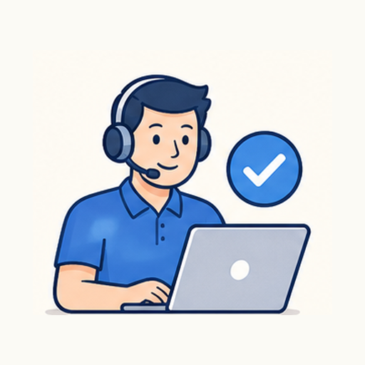 Clean illustration of one local IT contact helping a business listen, plan, and keep technology practical.